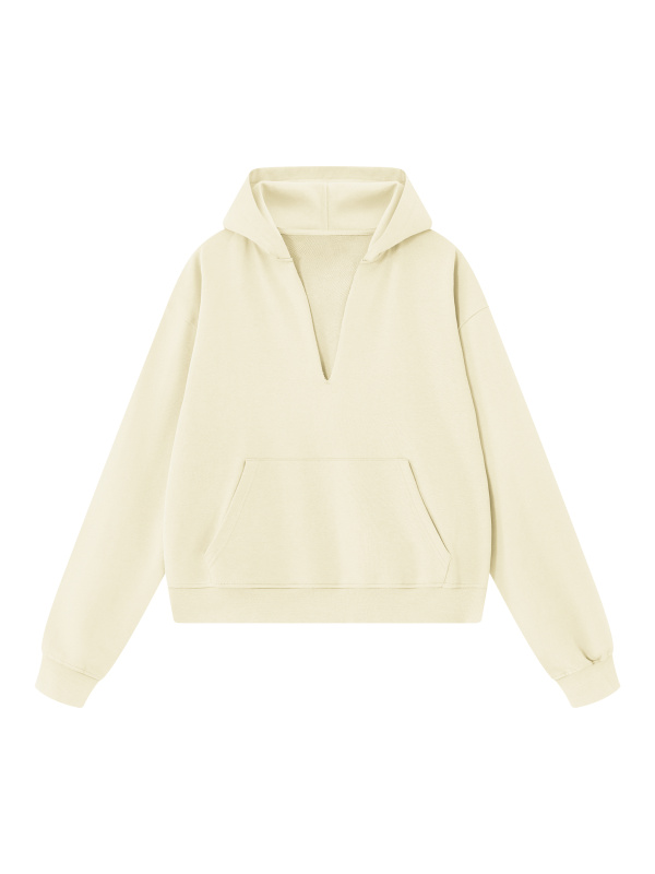 Unisex Boxy Raw Edge Hoodie