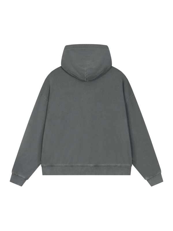 Unisex Vintage Wash Full Zip Boxy Hoodie
