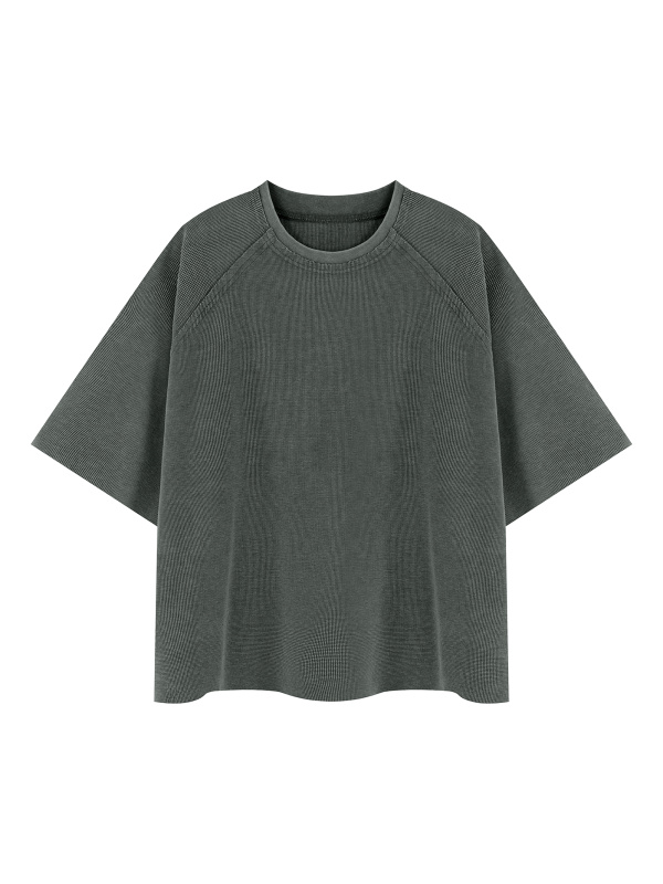 Unisex Mineral Wash Boxy Waffle T-Shirt