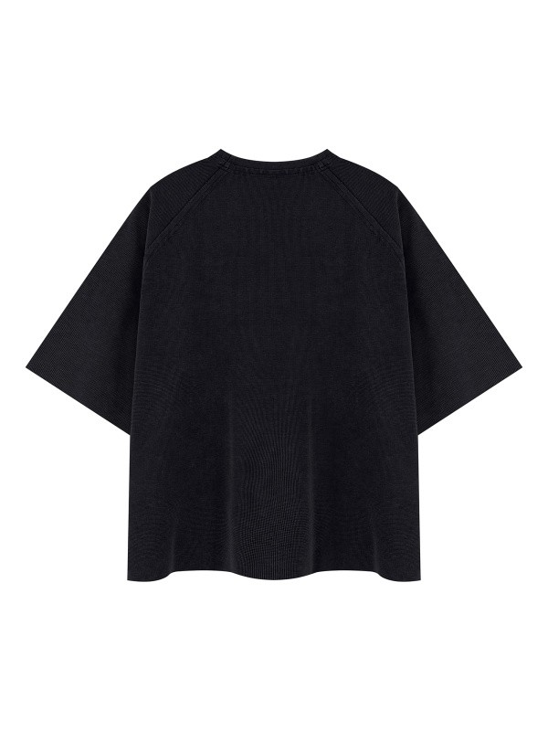 Unisex Mineral Wash Boxy Waffle T-Shirt