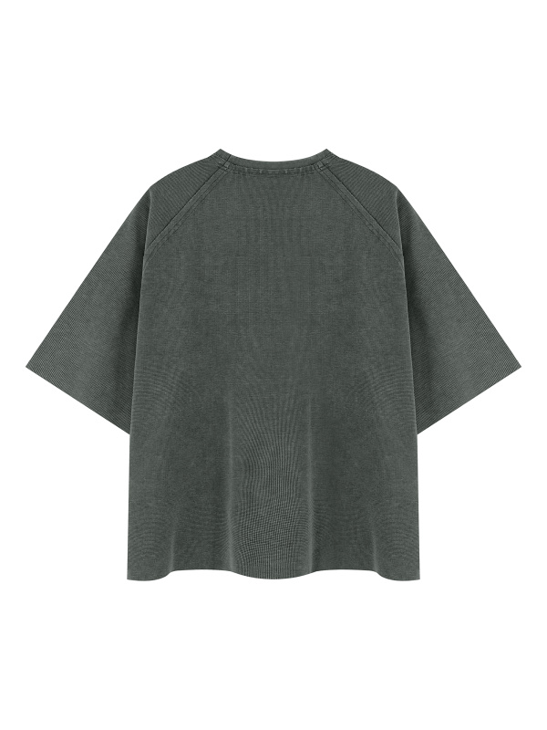 Unisex Mineral Wash Boxy Waffle T-Shirt