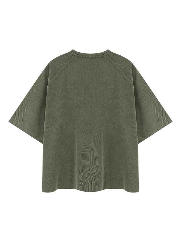 Unisex Mineral Wash Boxy Waffle T-Shirt