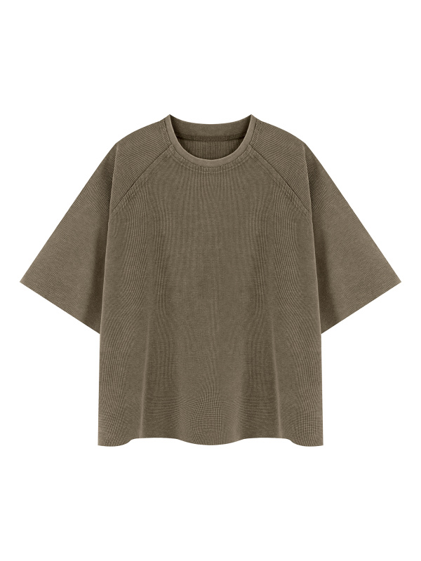 Unisex Mineral Wash Boxy Waffle T-Shirt