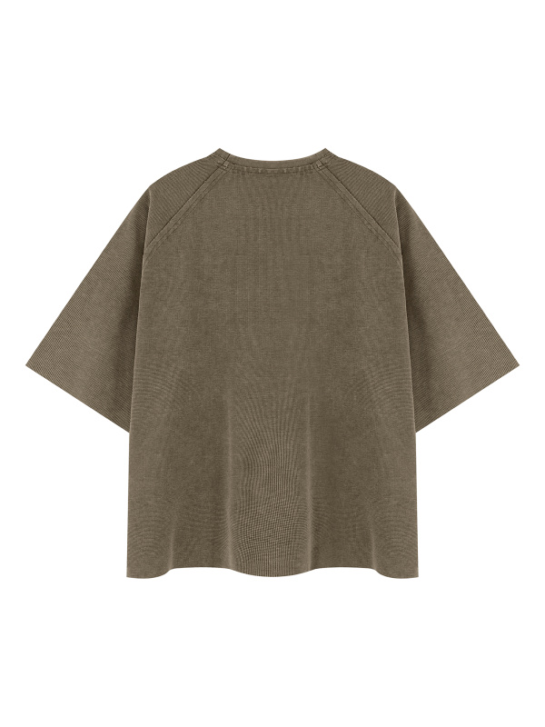Unisex Mineral Wash Boxy Waffle T-Shirt