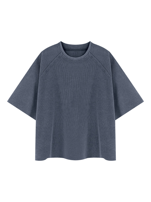 Unisex Mineral Wash Boxy Waffle T-Shirt