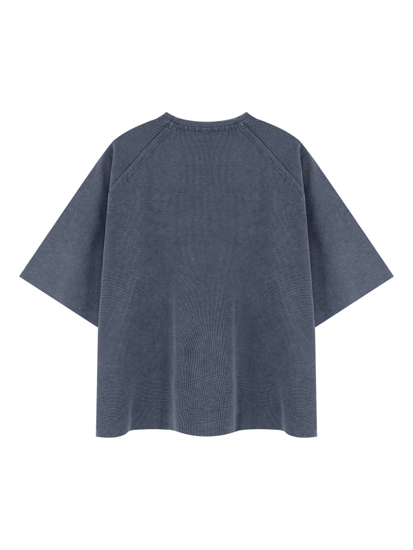 Unisex Mineral Wash Boxy Waffle T-Shirt
