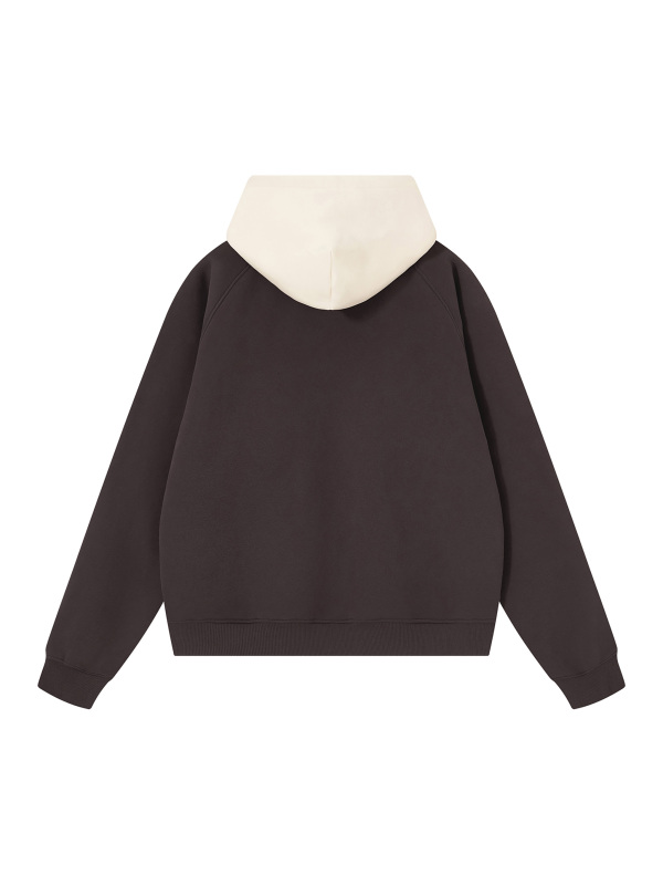 Unisex Fleece Raglan Color Block Hoodie