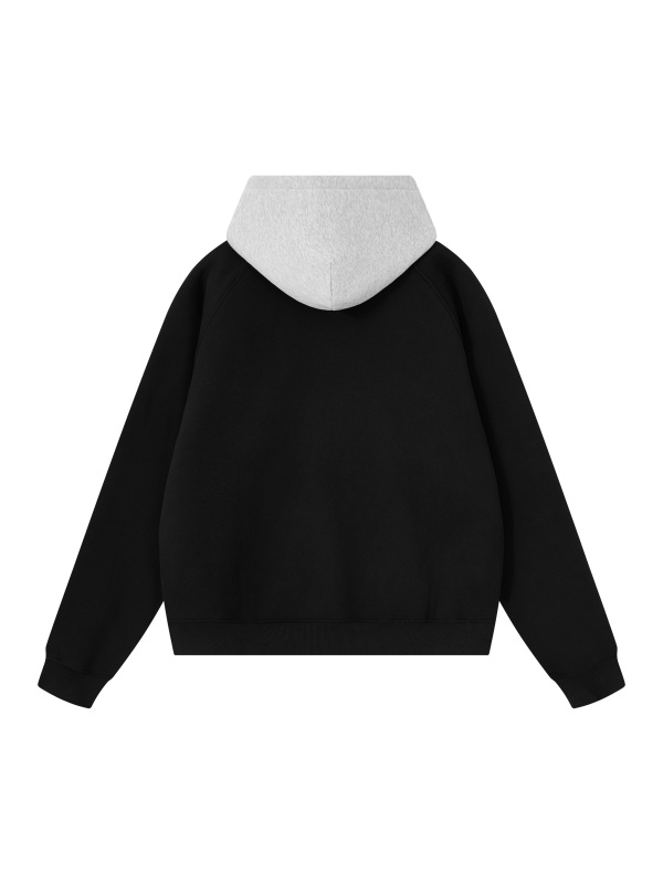 Unisex Fleece Raglan Color Block Hoodie
