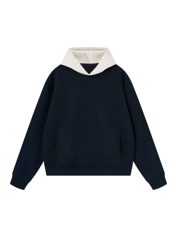 Unisex Fleece Raglan Color Block Hoodie