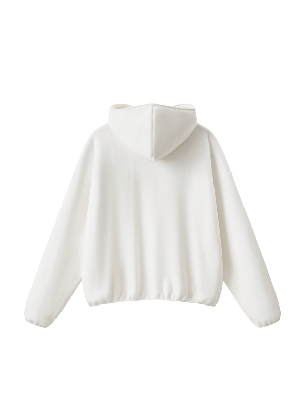 Unisex Boxy Piping Fleece Hoodie