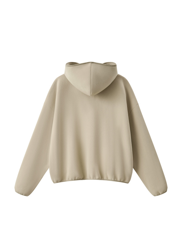 Unisex Boxy Piping Fleece Hoodie