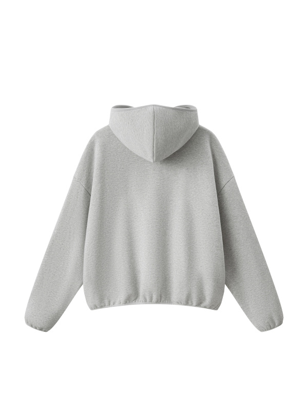 Unisex Boxy Piping Fleece Hoodie
