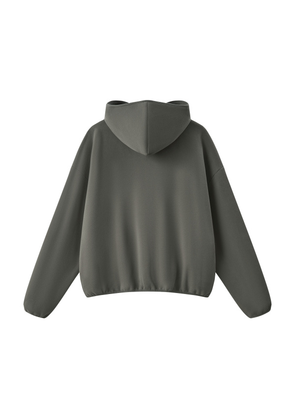 Unisex Boxy Piping Fleece Hoodie