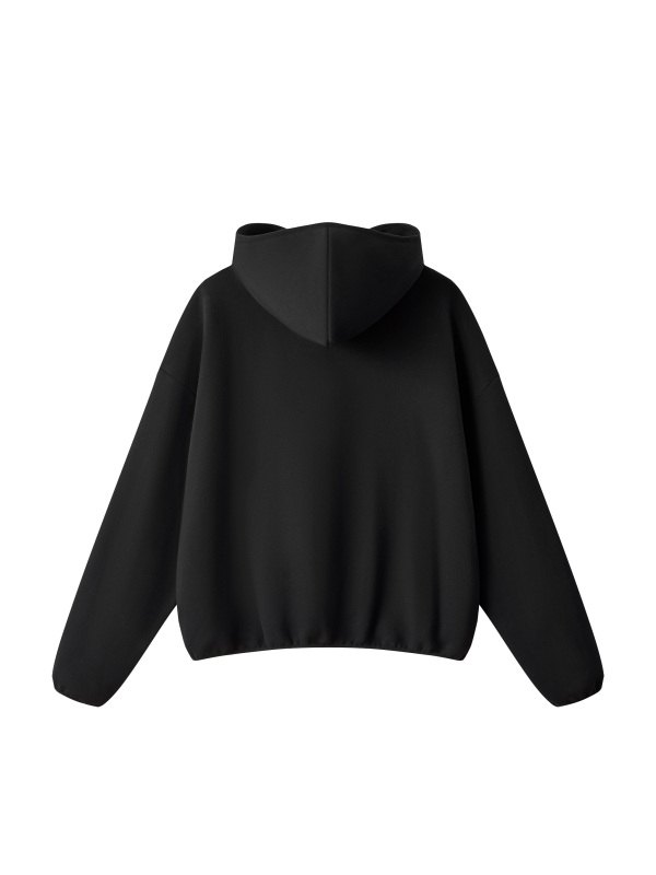 Unisex Boxy Piping Fleece Hoodie