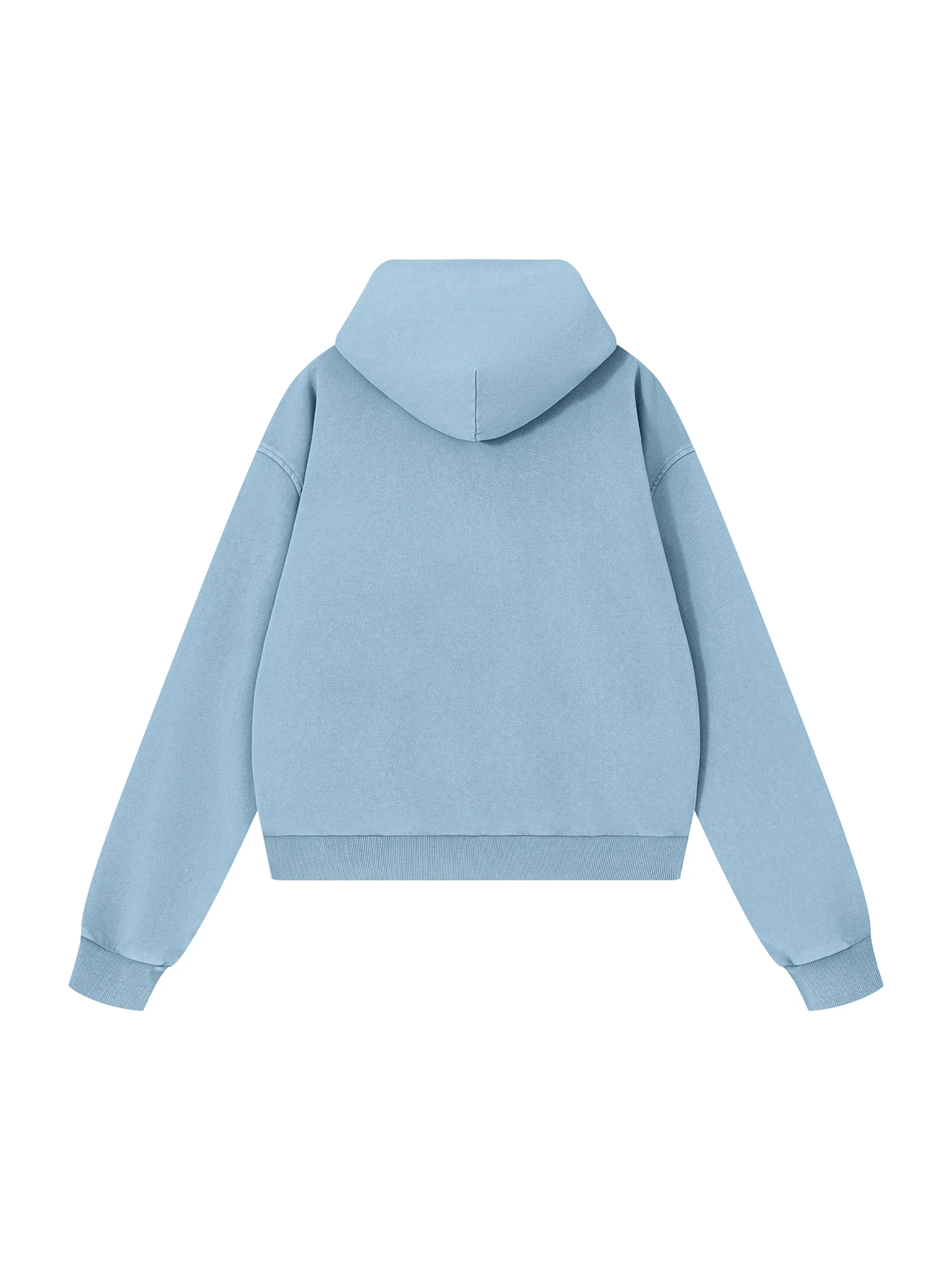 Unisex Mineral Wash Boxy Full Zip Hoodie