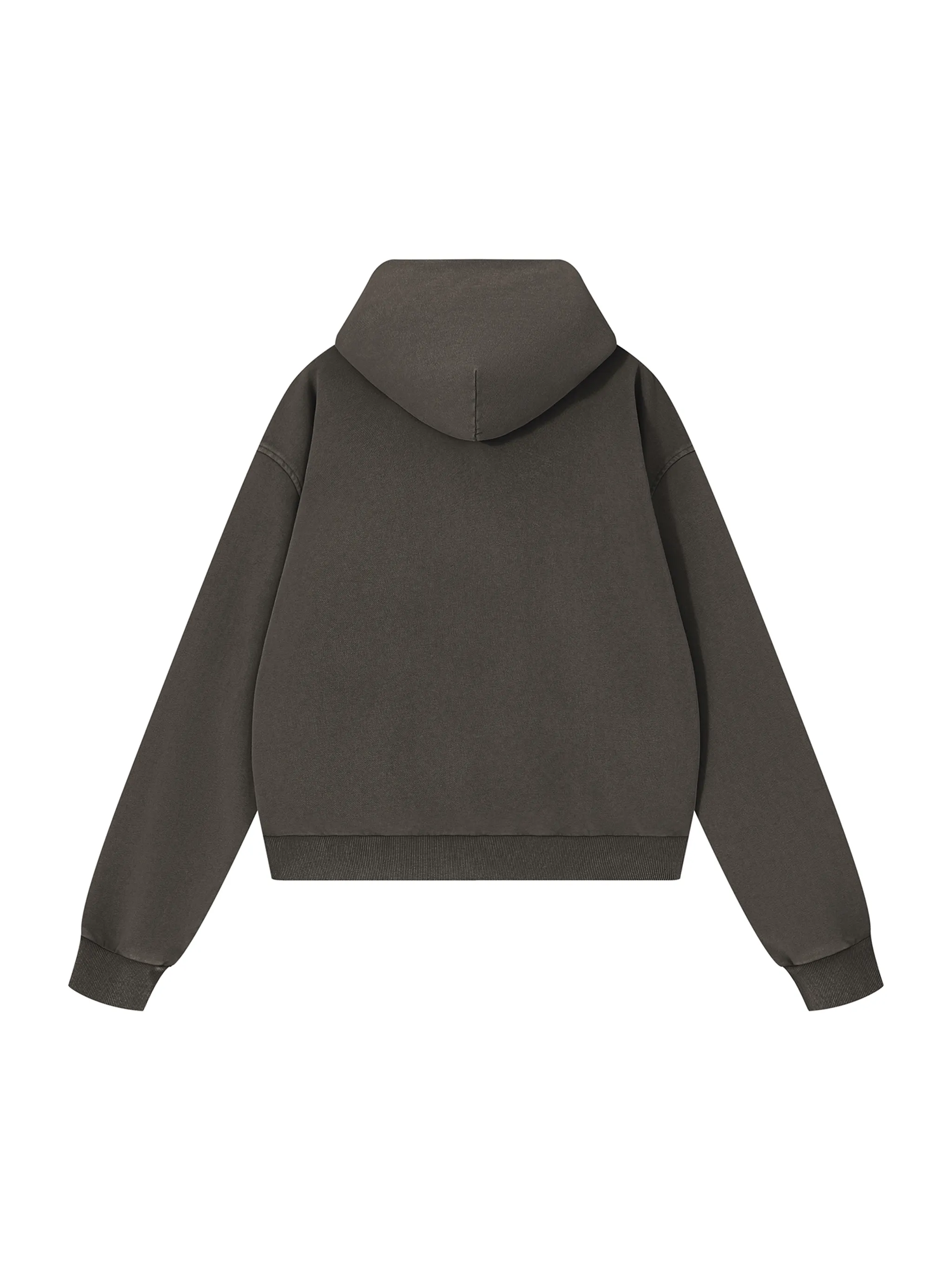 Unisex Mineral Wash Boxy Full Zip Hoodie