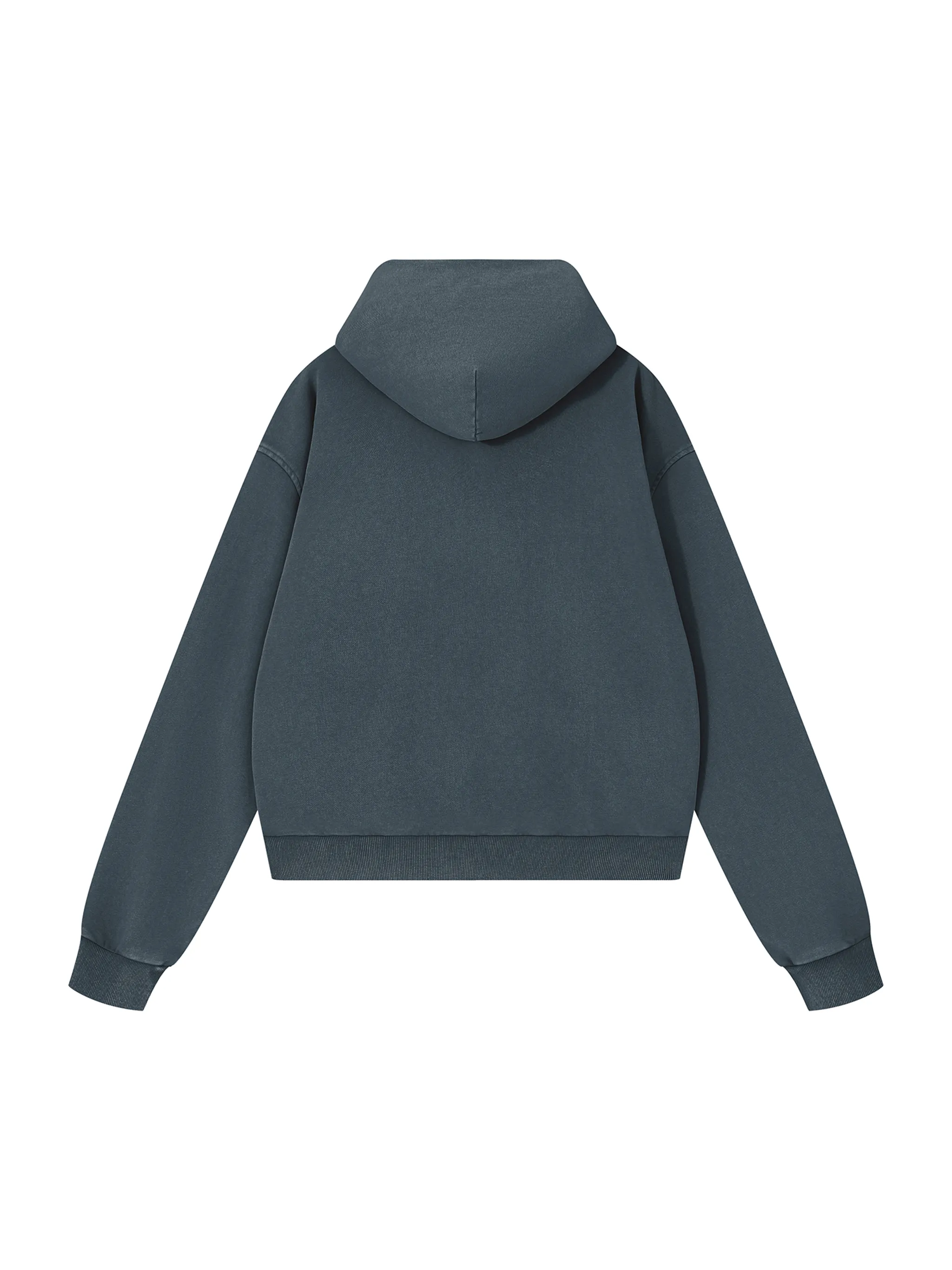 Unisex Mineral Wash Boxy Full Zip Hoodie