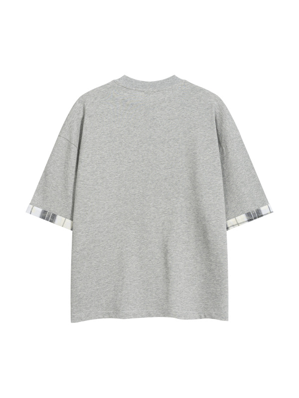 Unisex Plaid Paneled T-Shirt