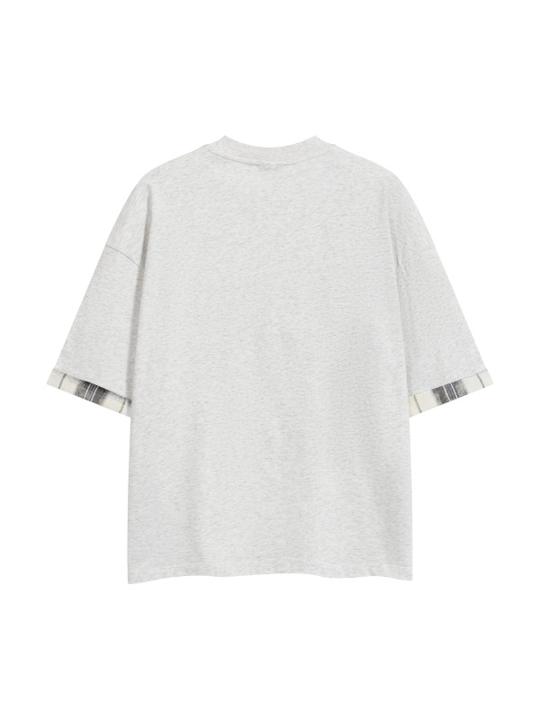 Unisex Plaid Paneled T-Shirt