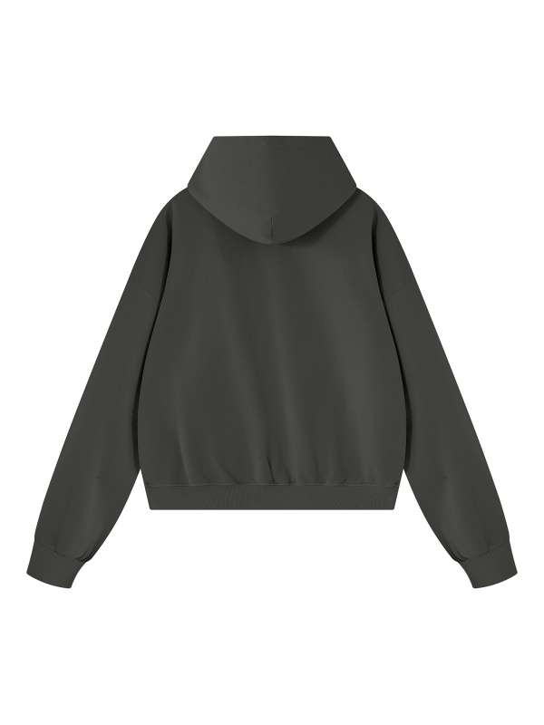 Unisex Vintage Wash Boxy Full Zip Hoodie