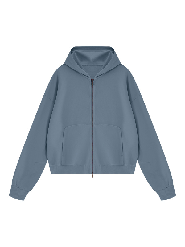 Unisex Vintage Wash Boxy Full Zip Hoodie