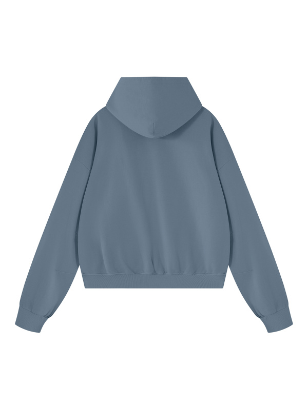 Unisex Vintage Wash Boxy Full Zip Hoodie
