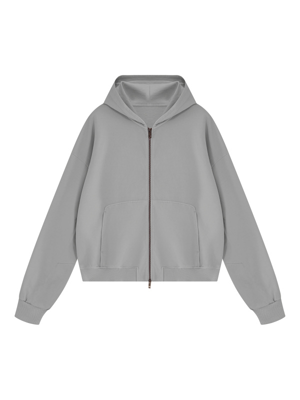 Unisex Vintage Wash Boxy Full Zip Hoodie