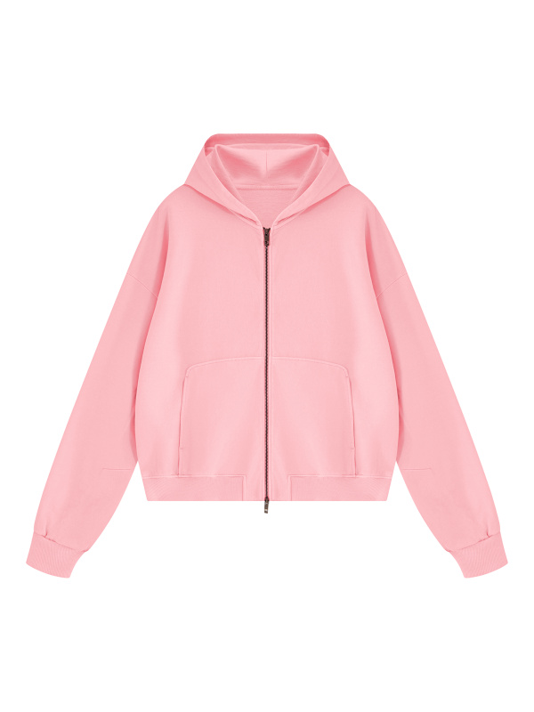 Unisex Vintage Wash Boxy Full Zip Hoodie