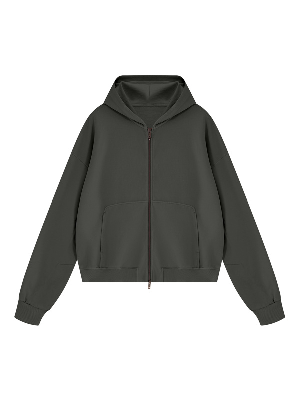 Unisex Vintage Wash Boxy Full Zip Hoodie