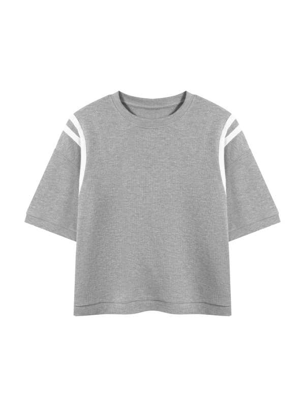 Unisex Color Block Waffle Boxy T-Shirt