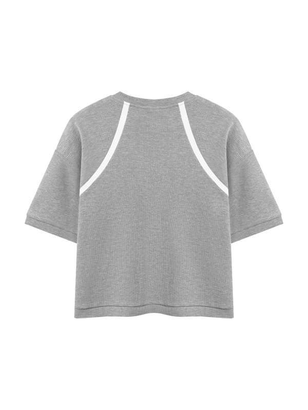 Unisex Color Block Waffle Boxy T-Shirt