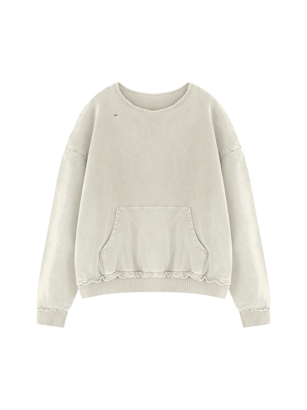 Unisex Raw Edge Crewneck Sweatshirt