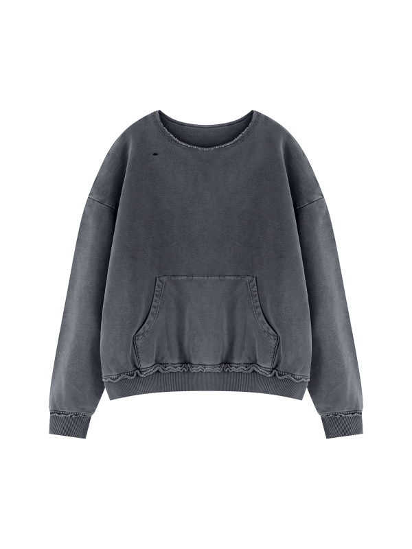 Unisex Raw Edge Crewneck Sweatshirt