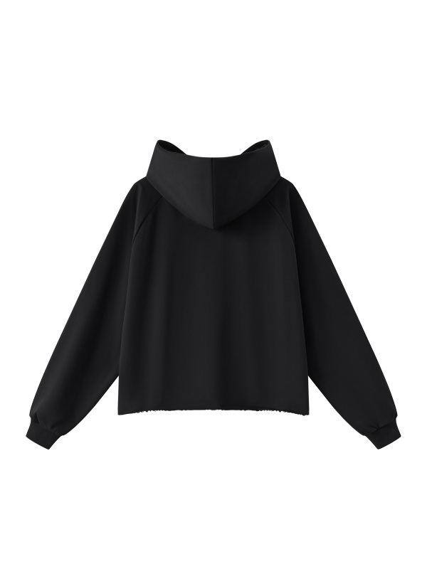 Unisex Vintage Wash Raw Edge Boxy Hoodie