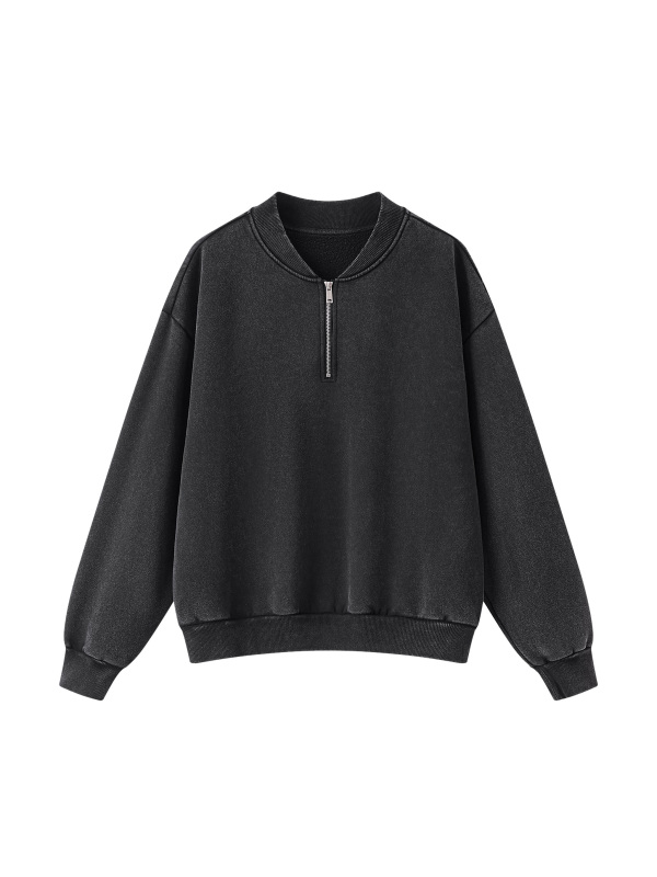 Unisex Vintage Wash Fleece Quarter Zip Sweatshirt