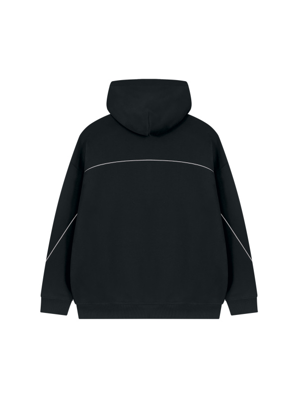 Unisex Oversized Piping Fleece Hoodie