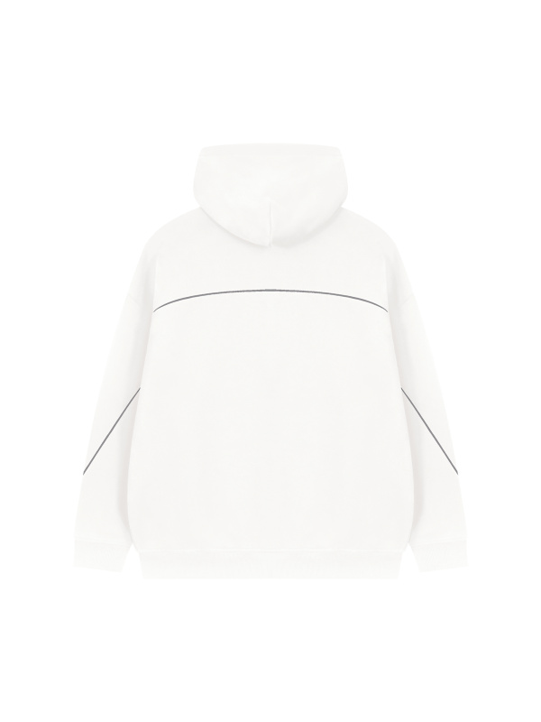 Unisex Oversized Piping Fleece Hoodie