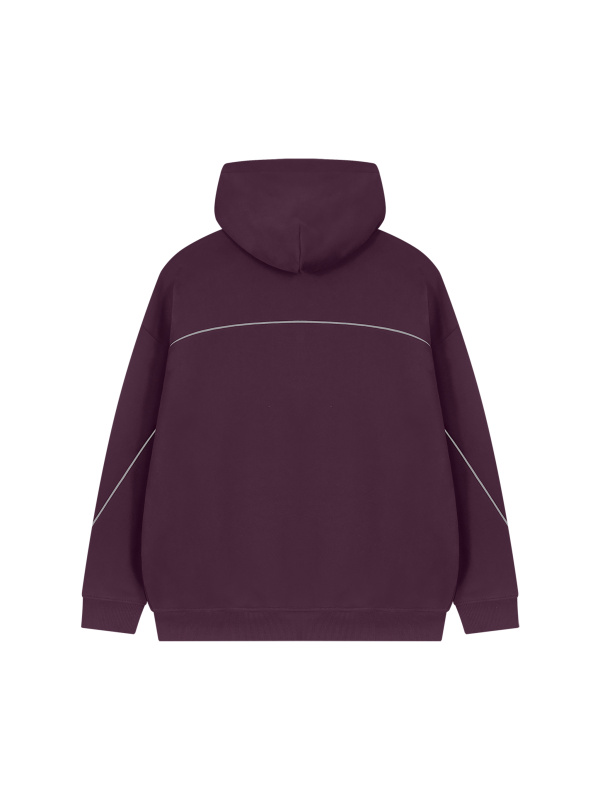 Unisex Oversized Piping Fleece Hoodie