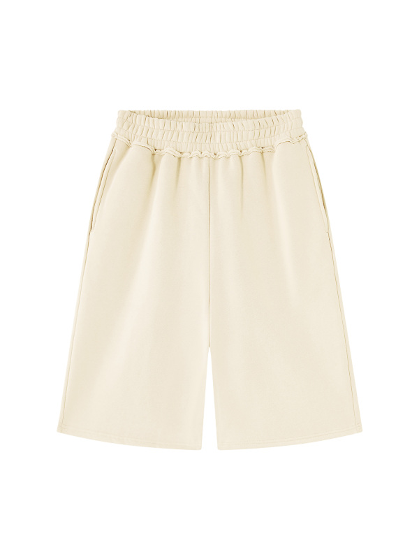 Unisex Raw Edge Fleece Shorts