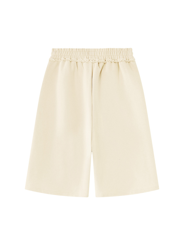 Unisex Raw Edge Fleece Shorts