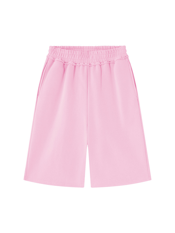 Unisex Raw Edge Fleece Shorts