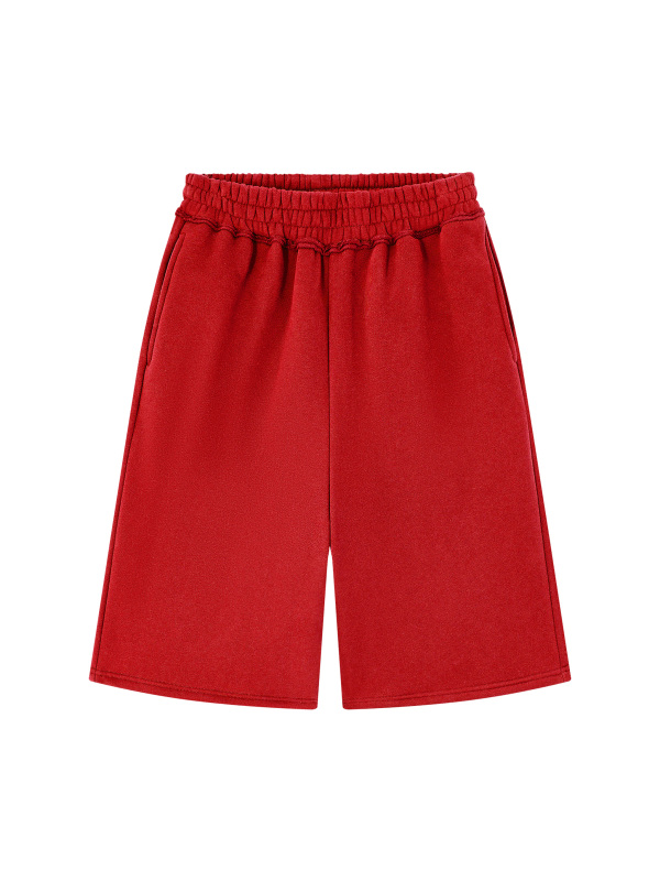 Unisex Raw Edge Fleece Shorts