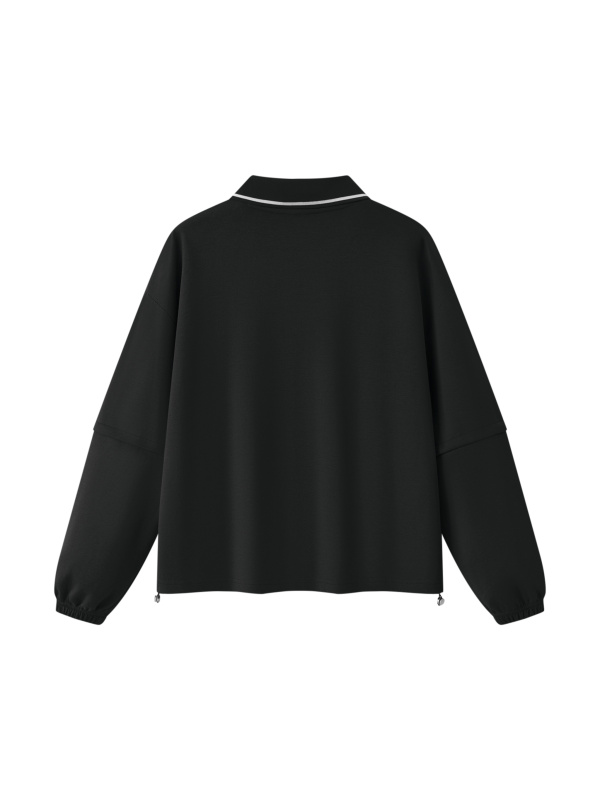Unisex Boxy Collared Detachable Sweatshirt