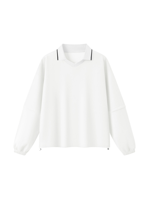 Unisex Boxy Collared Detachable Sweatshirt