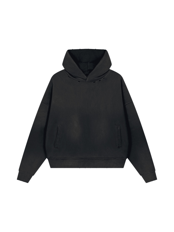 Unisex Sunfade Distressed Boxy Hoodie