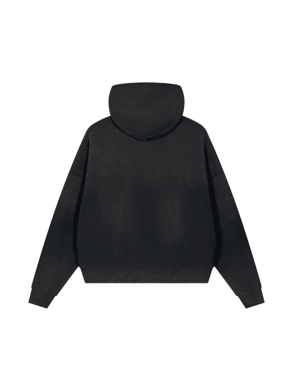 Unisex Sunfade Distressed Boxy Hoodie