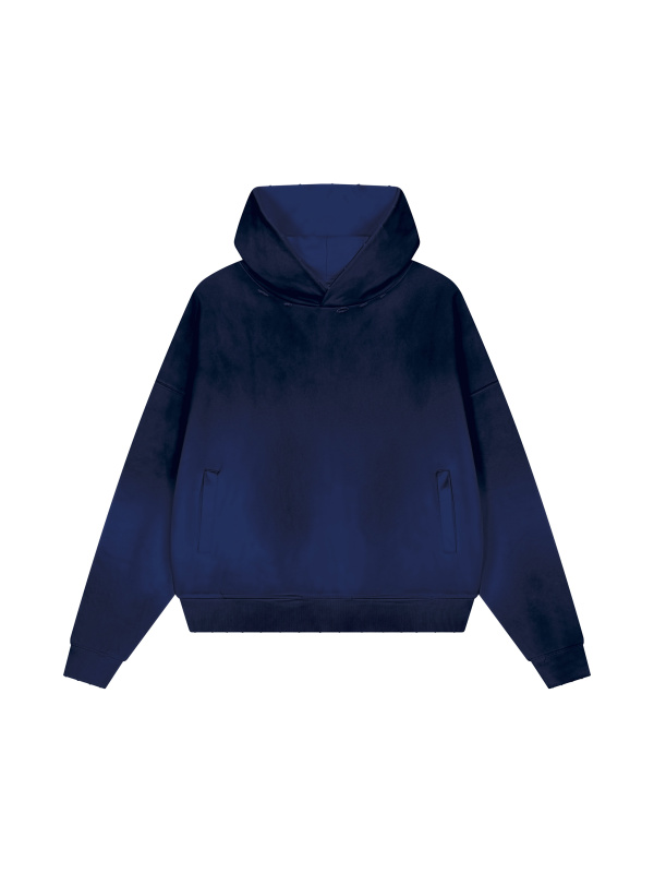 Unisex Sunfade Distressed Boxy Hoodie