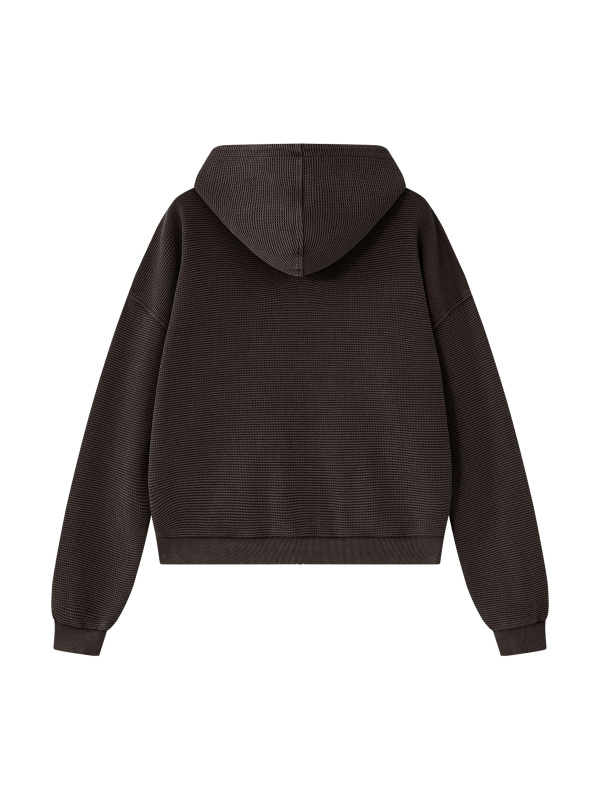 Unisex Mineral Wash Boxy Waffle Hoodie