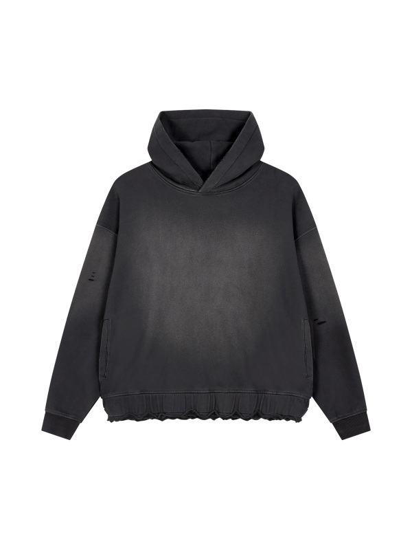 Unisex Sunfade Ripped Boxy Hoodie