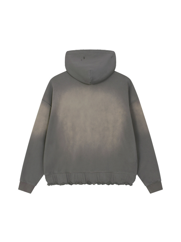 Unisex Sunfade Ripped Boxy Hoodie